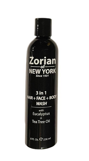 3 in 1 Zorian Of New York Multi-Purpose Shampoo Hair + Face + Body Wash